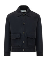 LARDINI - Short Jacket with Collar and Patch Pockets - Blue - LIDIASHOPPING® - Official Website