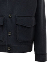 LARDINI - Short Jacket with Collar and Patch Pockets - Blue - LIDIASHOPPING® - Official Website