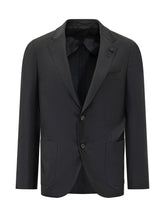 LARDINI - Blazer Monopetto con Tasche a Patta - Blu - LIDIASHOPPING® - Official Website