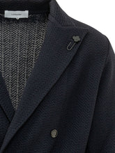 LARDINI - Double Breasted Knitted Blazer - Blue - LIDIASHOPPING® - Official Website