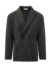 LARDINI - Blazer Doppiopetto con Tasche Applicate - Nero - LIDIASHOPPING® - Official Website
