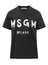 MSGM - T-shirt con Stampa Lettering Frontale - Nero - LIDIASHOPPING® - Official Website