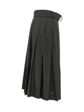MSGM - Gonna Midi Plissettata con Cintura - Nero - LIDIASHOPPING® - Official Website