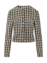 MSGM - Cardigan Corto con Motivo a Rombi - Grigio - LIDIASHOPPING® - Official Website