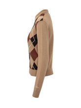 MSGM - Polo Sweater with Argyle Motif - Brown - LIDIASHOPPING® - Official Website