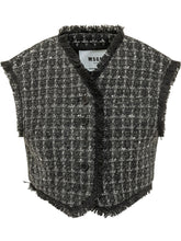 MSGM - Cropped Vest with Fringed Trims - Black - LIDIASHOPPING® - Official Website