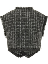 MSGM - Cropped Vest with Fringed Trims - Black - LIDIASHOPPING® - Official Website
