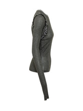 MSGM - Long Sleeve Top with Ruffles - Grey - LIDIASHOPPING® - Official Website