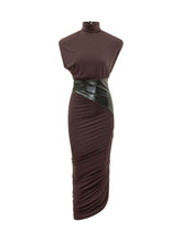 THE ANDAMANE - Ursula Midi Dress with Side Draping - Red - LIDIASHOPPING® - Official Website