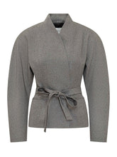 THE ANDAMANE - Margaux Wrap Jacket with Belt - Grey - LIDIASHOPPING® - Official Website