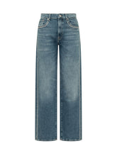 7 FOR ALL MANKIND - Stovepipe Straight Leg Trousers - Blue - LIDIASHOPPING® - Official Website