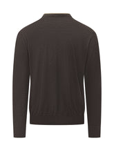 PAOLO PECORA - Maglia Girocollo con Profilo a Contrasto - Marrone - LIDIASHOPPING® - Official Website