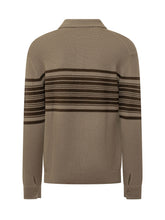 PAOLO PECORA - Polo a Maniche Lunghe con Righe - Marrone - LIDIASHOPPING® - Official Website