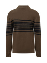 PAOLO PECORA - Polo a Maniche Lunghe con Righe - Marrone - LIDIASHOPPING® - Official Website