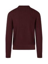 PAOLO PECORA - Maglia Girocollo con Lavorazione Geometrica - Rosso - LIDIASHOPPING® - Official Website