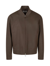 PAOLO PECORA - Bomber con Collo Alto e Zip - Marrone - LIDIASHOPPING® - Official Website