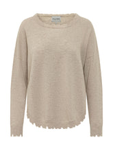 KUJTEN - Mela Sweater with Irregular Edges - Beige - LIDIASHOPPING® - Official Website