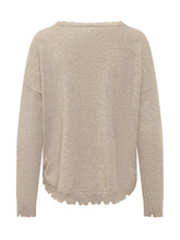 KUJTEN - Mela Sweater with Irregular Edges - Beige - LIDIASHOPPING® - Official Website