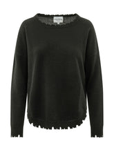 KUJTEN - Maglia Mela con Orli Irregolari - Nero - LIDIASHOPPING® - Official Website