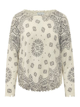 KUJTEN - Maglia Mela Bandana con Motivo Paisley - Bianco - LIDIASHOPPING® - Official Website