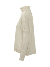 KUJTEN - Dolcevita Thea con Cuciture Decorative - Bianco - LIDIASHOPPING® - Official Website