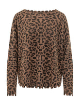 KUJTEN - Maglia Melah Leopard Girocollo - Marrone - LIDIASHOPPING® - Official Website