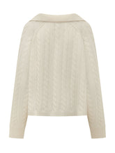 KUJTEN - Maglia Aenora Cable con Scollo a V - Bianco - LIDIASHOPPING® - Official Website