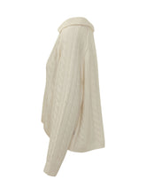 KUJTEN - Maglia Aenora Cable con Scollo a V - Bianco - LIDIASHOPPING® - Official Website