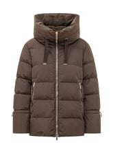MOORER - Piumino Gadia con Cappuccio Alto - Marrone - LIDIASHOPPING® - Official Website