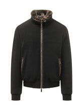 MOORER - Bellati Jacket with Long Pile Collar - Black - LIDIASHOPPING® - Official Website