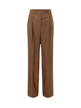 STELLA MCCARTNEY - Pantaloni a Pieghe con Gamba Ampia - Marrone - LIDIASHOPPING® - Official Website