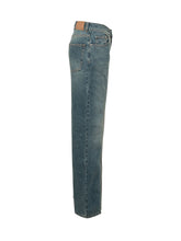 STELLA MCCARTNEY - Straight leg jeans featuring a defined waistband, belt loops and button fastening. Designed with front pockets and long vertical zips running down the front of each leg. - Blue - LIDIASHOPPING® - Official Website