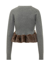 STELLA MCCARTNEY - Crewneck Sweater with Voluminous Ruffle - Grey - LIDIASHOPPING® - Official Website