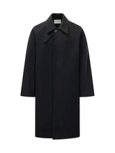 STUDIO NICHOLSON - Cappotto Raglan Lungo con Chiusura Coperta - Blu - LIDIASHOPPING® - Official Website