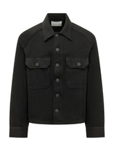 STUDIO NICHOLSON - Slim Fit Overshirt with Patch Pockets - Black - LIDIASHOPPING® - Official Website