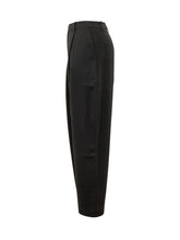 STUDIO NICHOLSON - Curved Tapered Trousers with Pleats - Black - LIDIASHOPPING® - Official Website