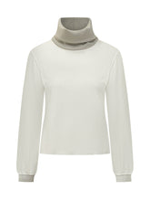 PUROTATTO - Blusa con Collo Morbido e Polsini Luminosi - Bianco - LIDIASHOPPING® - Official Website