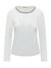PUROTATTO - Blusa Girocollo a Maniche Lunghe - Bianco - LIDIASHOPPING® - Official Website