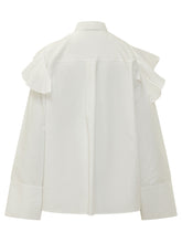ALBERTA FERRETTI - Blouse with Pleated Ruffles - White - LIDIASHOPPING® - Official Website