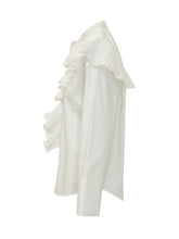 ALBERTA FERRETTI - Blouse with Pleated Ruffles - White - LIDIASHOPPING® - Official Website