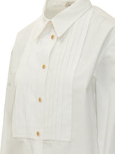 ALBERTA FERRETTI - Shirt with Pleated Bib - White - LIDIASHOPPING® - Official Website