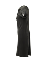 ALBERTA FERRETTI - Midi Dress with Draped Bow - Black - LIDIASHOPPING® - Official Website