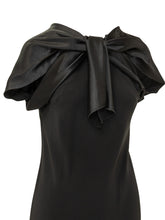 ALBERTA FERRETTI - Midi Dress with Draped Bow - Black - LIDIASHOPPING® - Official Website