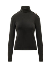 ALBERTA FERRETTI - Turtleneck Sweater with Brooch - Black - LIDIASHOPPING® - Official Website