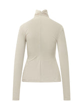 ALBERTA FERRETTI - Maglia a Collo Alto Arricciato - Bianco - LIDIASHOPPING® - Official Website