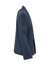EMPORIO ARMANI - Single Breasted Blazer with Flap Pockets - Blue - LIDIASHOPPING® - Official Website