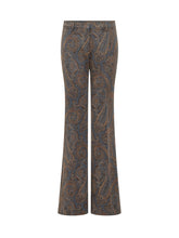 ETRO - Flared Trousers with Paisley Motif - Blue - LIDIASHOPPING® - Official Website