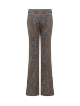 ETRO - Flared Trousers with Paisley Motif - Blue - LIDIASHOPPING® - Official Website