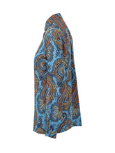 ETRO - Blouse with Collar and Paisley Motif - Blue - LIDIASHOPPING® - Official Website