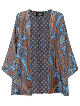 ETRO - Poncho with Decorative Panel - Blue - LIDIASHOPPING® - Official Website